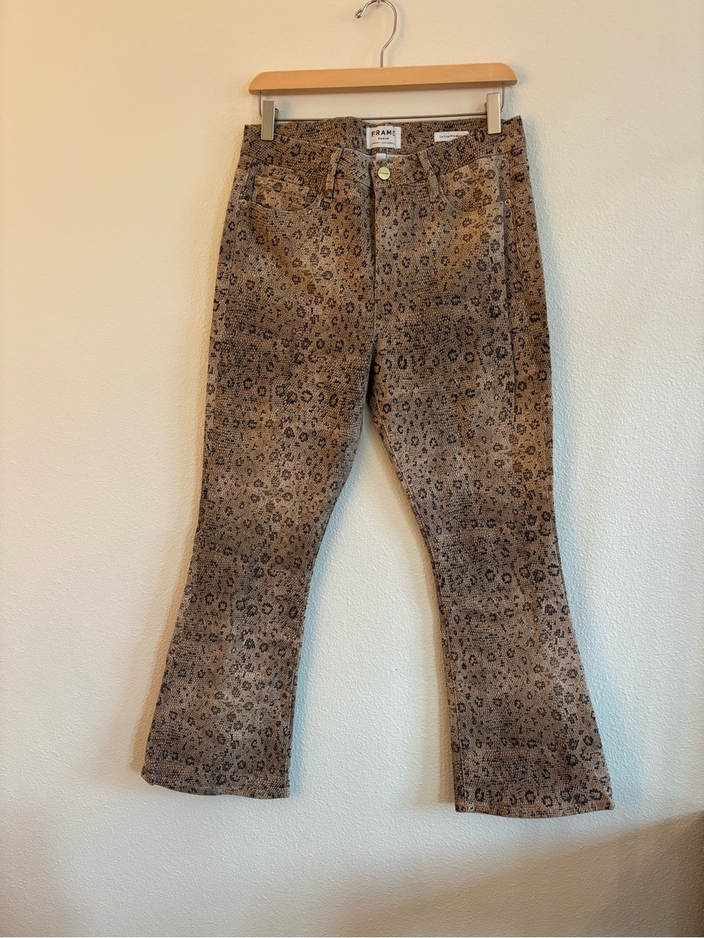 Frame Women's Le Crop Mini Bootcut Snake Print Jeans size 30